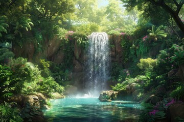 Canvas Print - waterfall in the forest