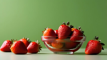 Wall Mural - Close-up of strawberries in a plate