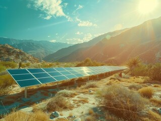 Sticker - Solar Panels in a Desert Landscape