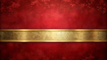 red texture background with gold metal ribbon banner . template, mockup. design banner blank templat