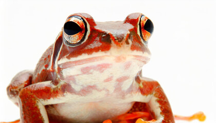 frog closeup on white