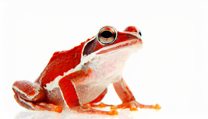 frog closeup on white