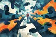 © valiantsin - Abstract concepts of finding one s way and overcoming mental chaos, emphasizing solutions, creativity, and personal growth through complex paths.