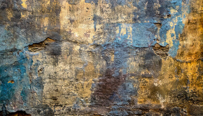 Wall Mural - grunge metallic surface with rusty patterns, showcasing a weathered and textured abstract background in various colors for a vintage aesthetic.