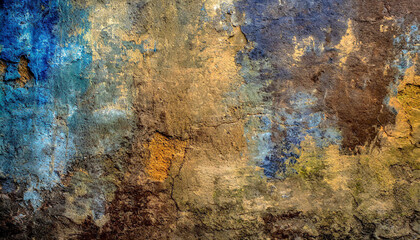 Wall Mural - grunge metallic surface with rusty patterns, showcasing a weathered and textured abstract background in various colors for a vintage aesthetic.