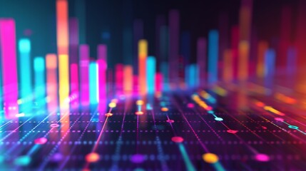 Leinwandbilder - Abstract background of colorful financial graphs and data analysis on a computer screen.
