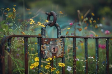 Wall Mural - watering can with flowers