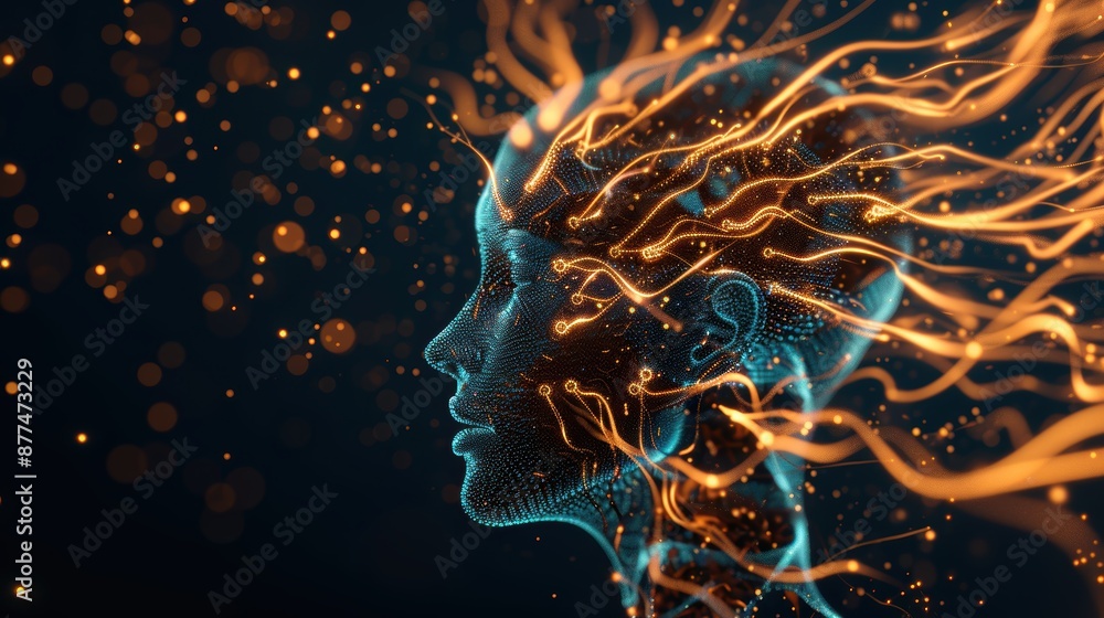 An abstract representation of artificial intelligence enhancing human ...
