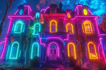 Sticker - Neon Mansion.