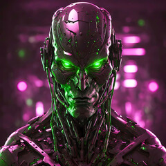 Abstract futuristic dark cyborg background