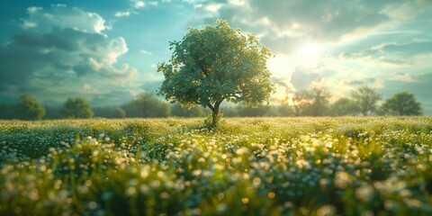 Nature's Wealth: Tree of Dollar Bills in Bright Daylight, generative ai