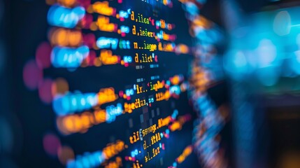 Programming code abstract technology background of software developer and Computer script