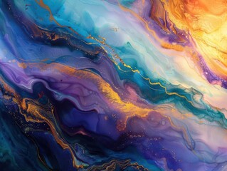 Wall Mural - swirling patterns of vibrant colors blend seamlessly creating a mesmerizing abstract composition ric