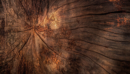 Wall Mural - Wood decay with wood termites , Old grunge dark textured wooden background , The surface of the old brown wood texture