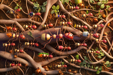 Poster - ants on tree