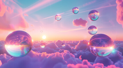 bubble sky, AI generated