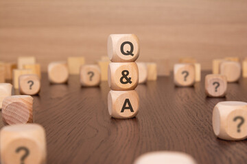 Wall Mural - FAQ alphabet letters on 3d wooden blocks