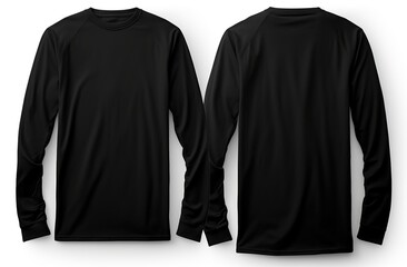 Black Long-Sleeved Shirt Mockup - Front and Back