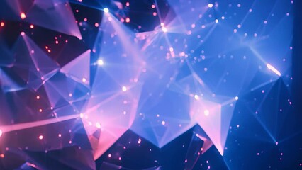 Wall Mural - holographic shapes expand and contract against a starry background, creating a dynamic and mesmerizi