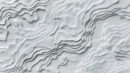 Sticker - A white, abstract background with a 3D rendered pattern of wavy, layered lines.