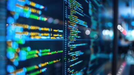 The computer screen with code