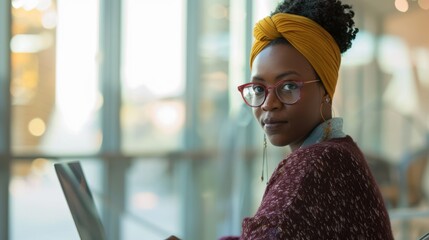 The woman with yellow headwrap