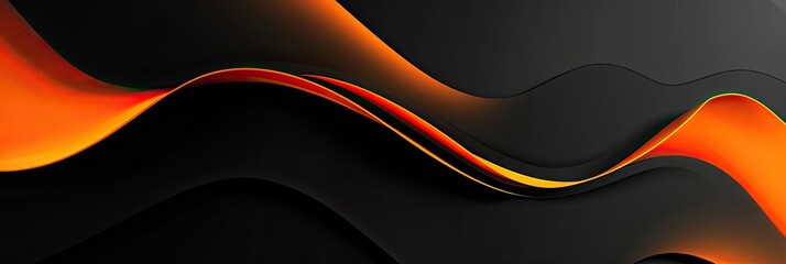 Minimalistic black and orange abstract background with clean lines