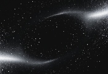 alpha particles create a mystical and beautiful swirling pattern in the dark night sky with a powder