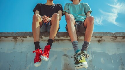 Poster - The Teens Sitting on Rooftop