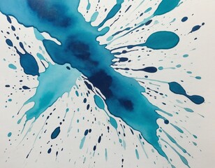 Wall Mural - vibrant watercolor splash with hand-painted ink gradient