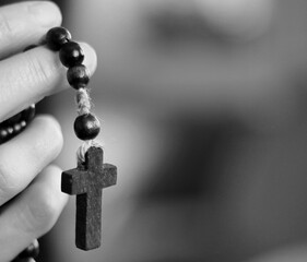 praying with cross praise God with crucifix pray to God with people stock image stock photo	