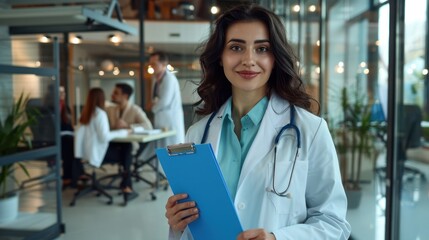 Poster - The doctor with clipboard