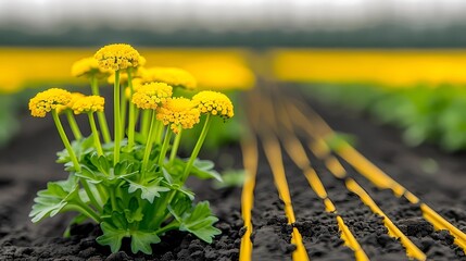 Canvas Print - field of yellow flowers