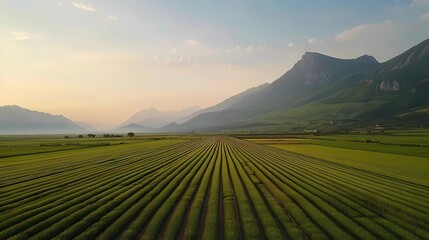 Wall Mural - sunset over the field