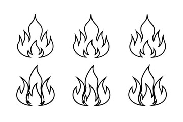 Flame line art modern design hand drawing illustration