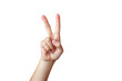 © Thumbs - Hand Showing Peace Sign Gesture on transparent Background
