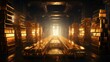 © Xyeppup - A room filled with neatly stacked gold bars, illuminating a warm golden light, creating an atmosphere of immense wealth and luxury