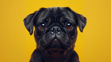 Poster - The adorable black pug puppy