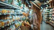 © acnaleksy - Woman shopping for groceries at a supermarket, Choosing Healthy Products In Mall