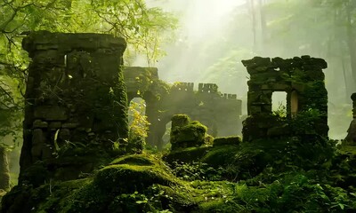 Poster - ruins of ancient castle