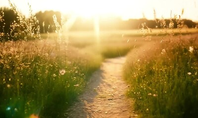 Wall Mural - morning fog in the field