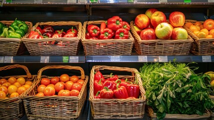 Canvas Print - The fresh grocery baskets