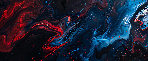 Abstract red and blue swirling paint, perfect for modern, artistic designs. 
