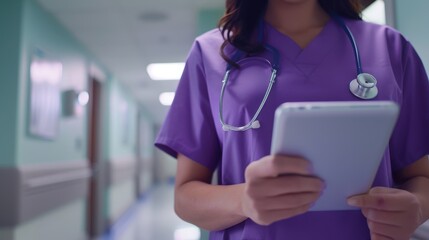 Canvas Print - The nurse with tablet