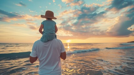 Canvas Print - The child on parent's shoulders