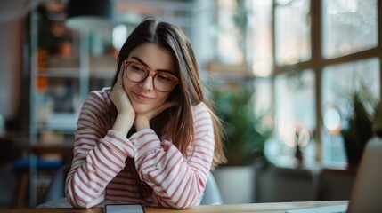 Wall Mural - The woman with glasses