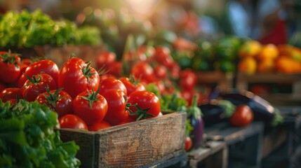 Canvas Print - The fresh ripe tomatoes