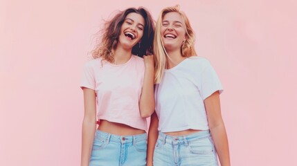 Wall Mural - The happy young women