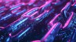 © Nicholas - Close-up view of neon chains featuring detailed digital patterns, capturing the essence of futuristic technology and connectivity in a vibrant, abstract style.