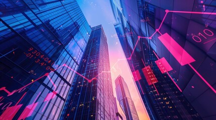 Sticker - The Skyscrapers with Market Charts